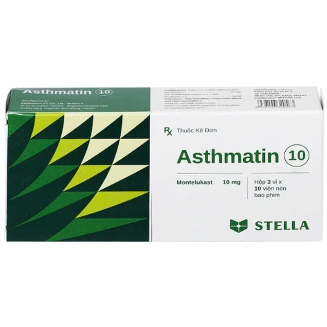 Asthmatin 10mg Stella (H/30v) - Viên nhai phòng và điều trị hen suyễn, giảm viêm mũi dị ứng (3 vỉ x 10 viên)